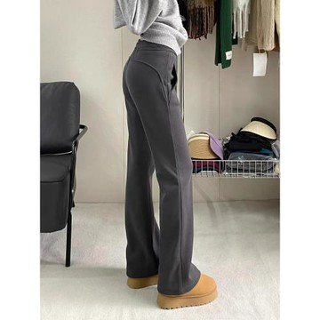 梨形身材微喇褲女春秋2025新款大碼休閑褲運動衛褲彈力直筒喇叭褲