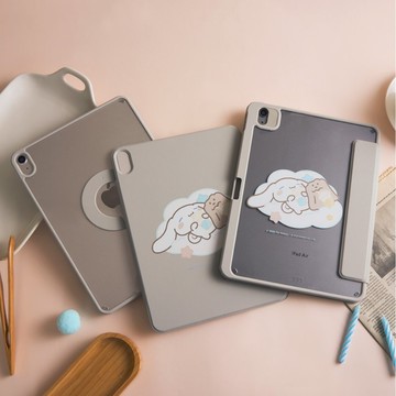 奶油家族x大耳狗悠閒雲朵強悍磁吸iPad三折/Y折保護殼