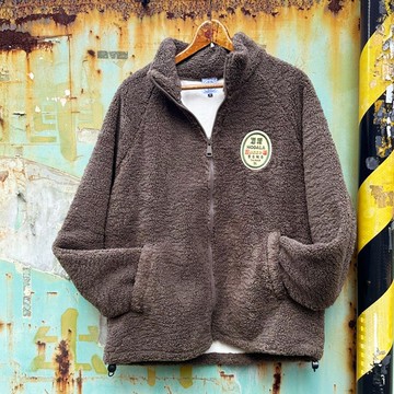 立領毛絨外套 Plush Jacket - 啤酒 (棕)  禮物推薦