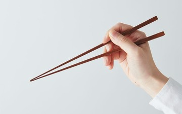 竹筷 燻煙煤竹 擦漆 24cm