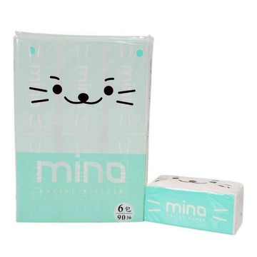 【MINO 洣濃】MINI洣濃  2層抽取式花紋衛生紙90抽x6包x12串