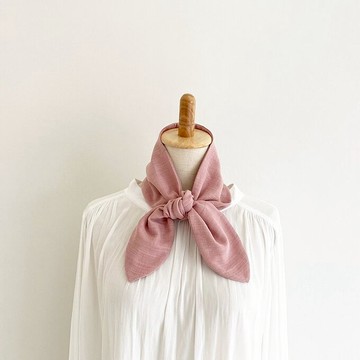 日本純棉多功能涼感領巾/髮帶 煙燻粉 四季萬用
