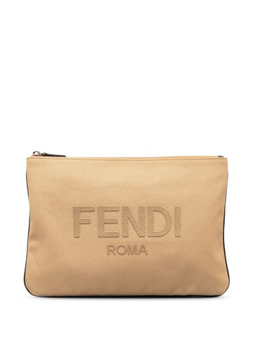 Fendi Pre-Owned - 2000-2010 Roma clutch bag - women - Canvas - One Size - Brown