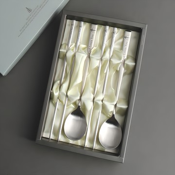 Inspoon 2人字勺套裝 上帝愛你 2 1組 湯匙 2支+筷子 2雙