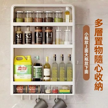 ❤️台灣現貨❤️廚房置物架 廚房收納架 壁掛置物架 廚房收納 調味料收納架 調味料置物架 調料架 調味料架 置物架