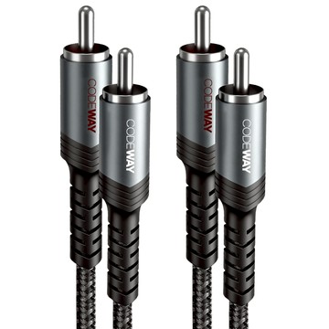 CODEWAY 2RCA 紅白音源線 1.5m  單一商品  黑色  1條