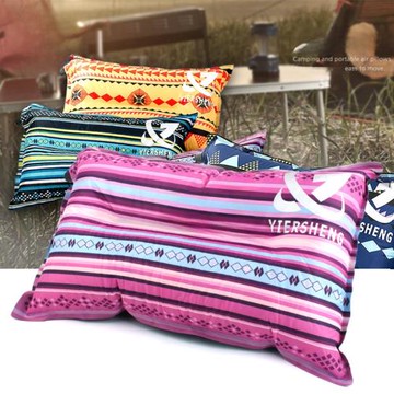 戶外民族風自動充氣枕頭休閑帳篷露營裝備午休睡枕汽車旅行枕靠枕