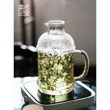 耐熱加厚錘紋玻璃涼水壺熱水瓶大號煮茶壺暖水壺造型冷泡壺溫酒壺