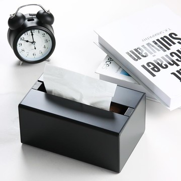 【台灣公司】定制logo高端不銹鋼黑色紙巾盒輕奢抽紙盒家用衛生間客廳酒店餐廳