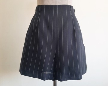 復古黑白條紋短褲 女款 高腰 寬管 XS 25腰