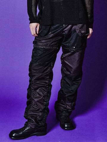 Detachable Patchwork Cargo Pants_Black