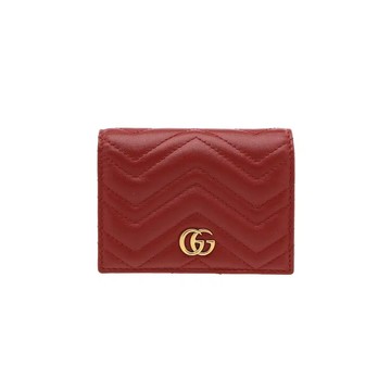 GUCCI 466492 GG 經典斜紋翻蓋式短款錢包卡包短夾