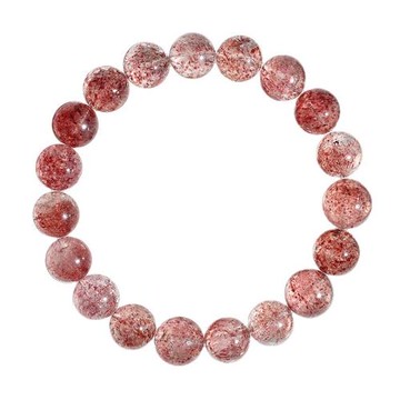 天然水晶花瓣草莓晶手鏈女招桃花白水體手串流行飾品學生生日禮物