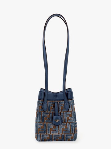Convertible bucket bag in velvet with all-over ff logo - FENDI - gender_Woman