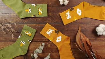 緹花 中筒襪  - 2款 狐狸找菇菇、貓咪躲花花