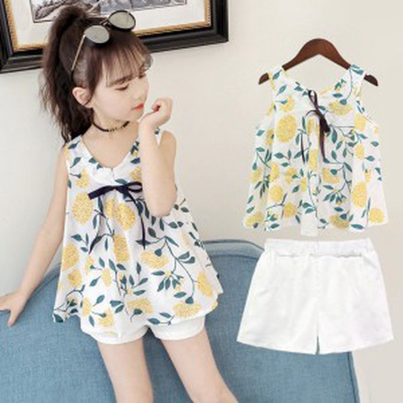 女の子 セットアップ シャツ パンツ 2点セット 夏服 花柄 キッズ 遠足 ファッション 通園 通学 90 100 110 1 130cm 韓国子供服 韓国子 通販 Lineポイント最大get Lineショッピング