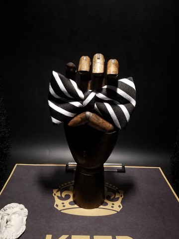 黑色斜條紋領結小清新蝴蝶結