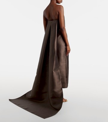 Solace London Kiki draped strapless satin cocktail dress