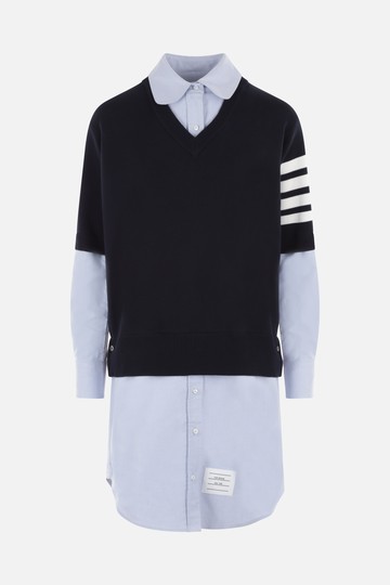 THOM BROWNE oxford shirtdress with pullover insert Woman