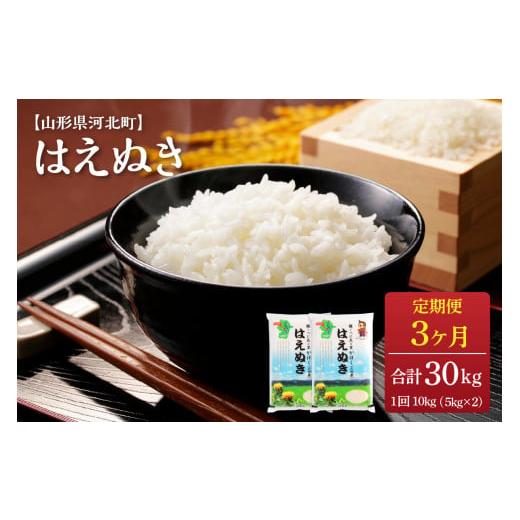 ふるさと納税 山形県 河北町 ※2024年4月上旬スタート※ はえぬき30kg（10kg×3ヶ月）定期便 山形県産