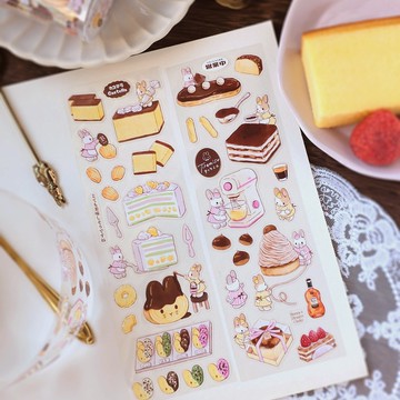 兔兔店員的甜點訂單PET膠帶