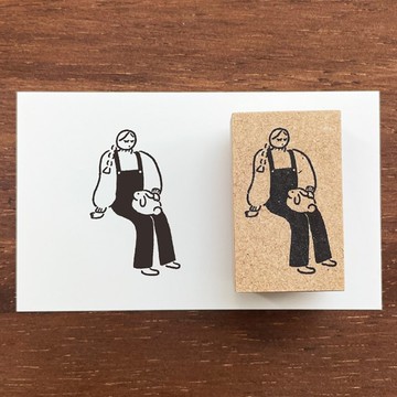 瑪露醬 插畫印章 悠閒 橡膠印章 女孩 日本製 a-096