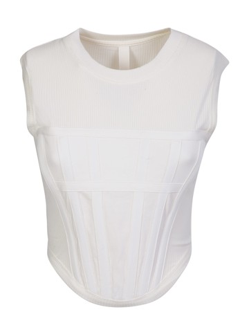 Dion Lee White Asymmetric Tank Top
