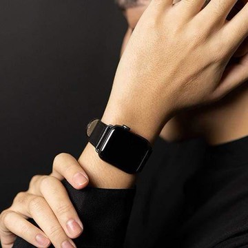 Apple Watch 皮革錶帶 38/40mm - 渡鴉黑