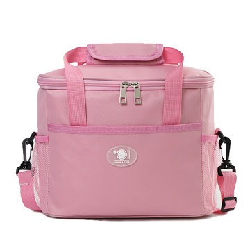 iSFun 便當保溫 加厚防水便攜式便當袋  小(26 x 15 x 21cm)  1個  粉紅色