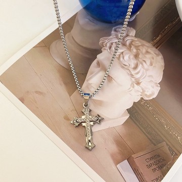 CHEN XI 2022年新款十字架項鏈男ins嘻哈潮牌情侶吊墜配飾毛衣鏈