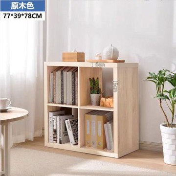 E家工廠 77公分四格櫃 展示櫃 加厚款收納櫃 203-KC（原木色）