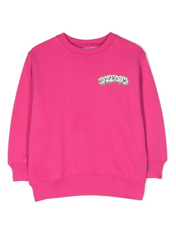 Molo - logo-embossed cotton sweatshirt - kids - Organic Cotton - 122 - Pink