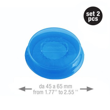 義大利製SiliKoMart-聰明保鮮蓋CAPFLEX藍色二入組-M(4.5cm)