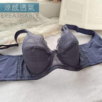 【艾妍內衣】美背內衣 6月JUNE 大尺碼 迷霧藍 大胸 收背肉 機能款 調整型內衣 C-G 美背內衣 大尺碼內衣