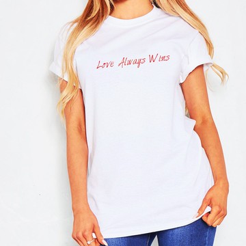 Love Always Wins #2 男女中性短袖T恤 白色 文字 英文 文青 標語