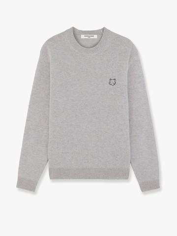 Melange wool sweater with iconic foxy patch on the front - MAISON KITSUNE - gender_Man