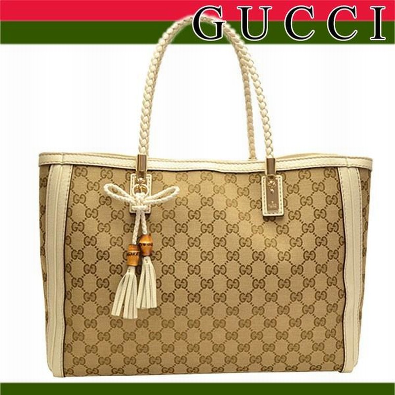 グッチ バッグ GUCCI ショルダーバッグ バンブー GGキャンバス トート 