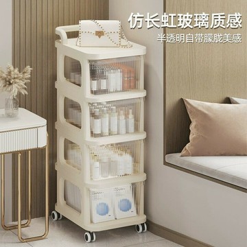 收納推車 透明抽屜式小推車置物架零食玩具嬰兒用品收納柜帶輪雜物收納架 快速出貨