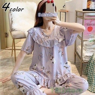 パジャマ ルームウェア レディース 春夏 半袖パジャマ 花柄 薄手レションルームウェア ゆったり 上下セット 大人可愛いパジャマ 部屋着 オシャレ寝間着 通販 Lineポイント最大get Lineショッピング