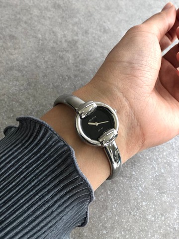 【日本直送 名牌中古包】GUCCI 古馳 腕錶 銀色 圓形 不鏽鋼 1400L vintage 古著 hzfia7
