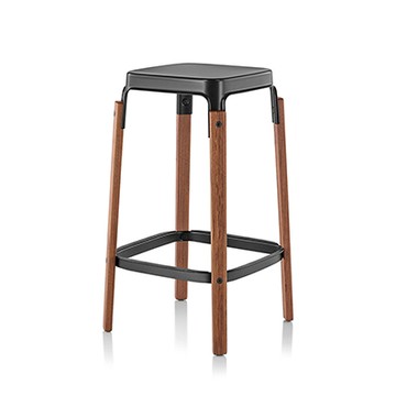 Steelwood Stool 中島凳（胡桃木、黑）