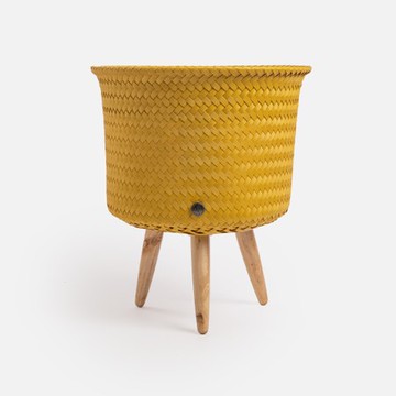 Handed By Up編織盆器M 芥末黃