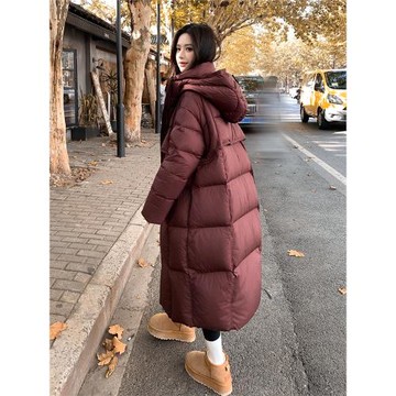 羽絨服女中長款過膝2024新款加厚寬松顯瘦高端新國標90白鴨絨外套