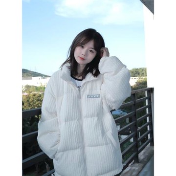 白色大碼胖mm棉衣棉服女士超好看立領奶呼呼棉襖外套2025新款冬季