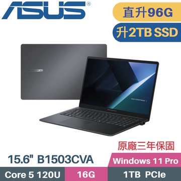 ASUS ExpertBook B1 B1503CVA-0191A120U 商用 (C5-120U/32G+64G/2TB SSD/Win11 PRO/15.6)特仕