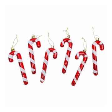 亮粉拐杖吊飾  13 x 4.5cm  紅色  1組