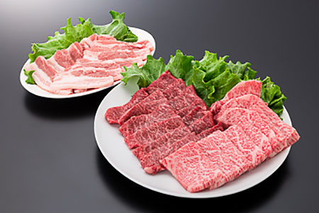 山形牛カルビ＆モモ＆山形県産豚バラ焼肉セット 計600g A4ランク以上