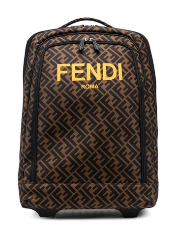 Fendi Kids - monogram-print trolley backpack - kids - ECONYL® - One Size - Brown