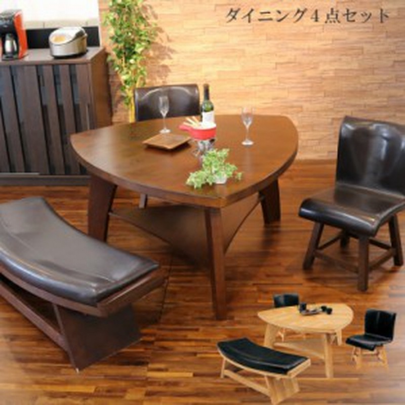 爆安 コンパクト ダイニングテーブルセット 机幅105cm チェア×2脚 ベンチ×1 スチール 組立式 〔リビング〕 fucoa.cl