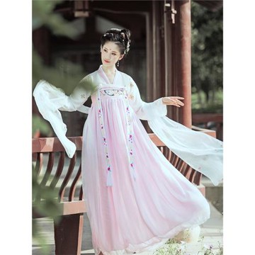 漢服女齊胸襦裙古代宮廷舞蹈服中國風廣袖古裝超仙古風學生演出服